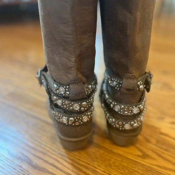 Rocketdog Rhinestone Embellished Brown Leather Western Boot Women’s Size 8 - Picture 5 of 12